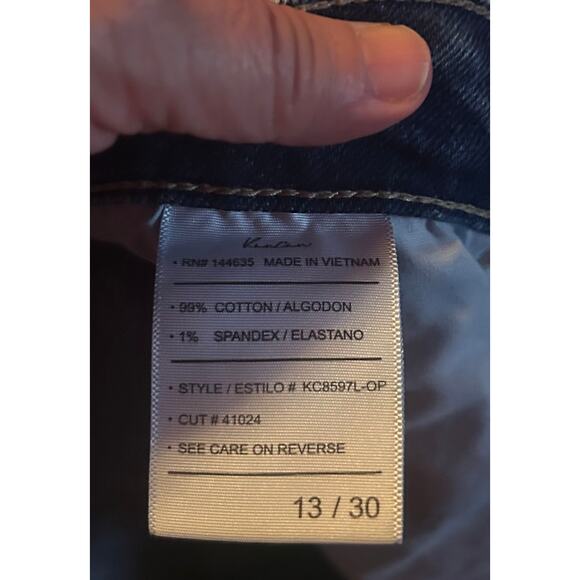 Kancan Sultana High Rise Slim Straight Leg Jeans distressed size 13/30 - Picture 4 of 4